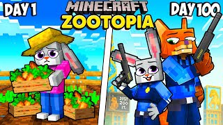 Download Lagu I Survived 100 Days in Zootopia in Minecraft! MP3