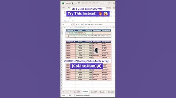 Stop Using Basic VLOOKUP – Try This Instead! 🔥😱 #youtubeshorts #excel #shorts