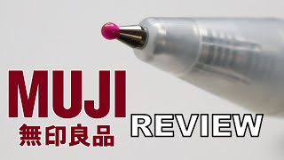muji knockback colored pen review and demonstration