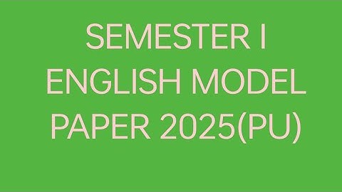 Palamuru University semester 1 English model paper