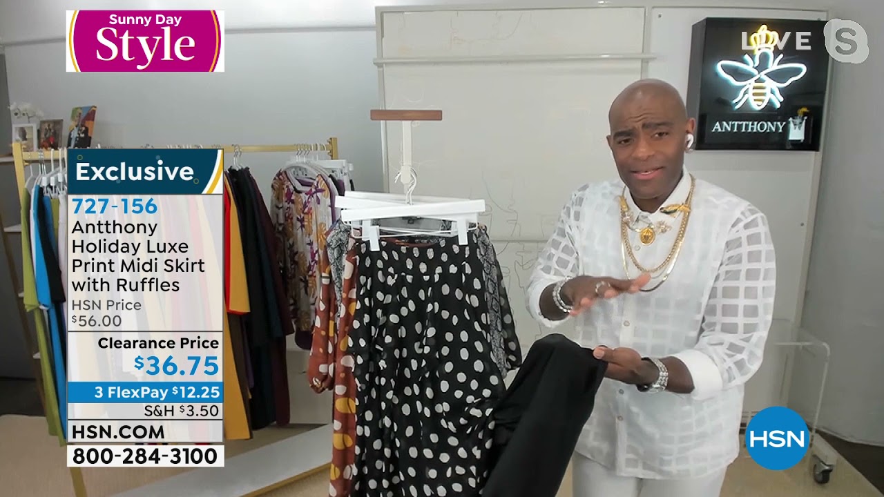 Antthony Holiday Luxe Print Midi Skirt with Ruffles