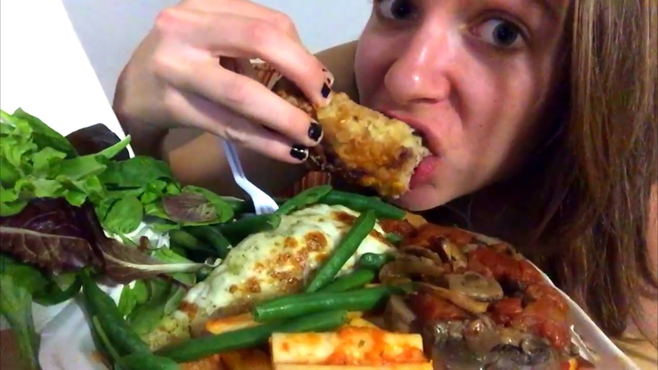 MUKBANG Pork Rolls + Fried Tofu + Rigatoni Noodles + Cheese Pizza