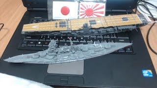 大日本帝國海軍　プラモデル　戦艦　比叡　航空母艦　赤城　日章旗　旭日旗　軍艦行進曲