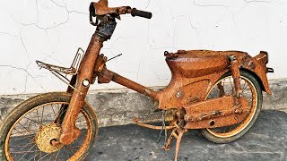 Restoration Abandoned Old Motorcycle Honda 50cc 4 Stroke | Frame restoration