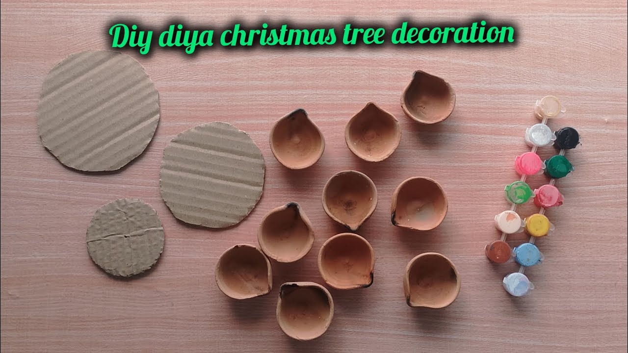 Best out of waste diya christmas tree craft decoration/How to make christmas tree craft ideas diya 