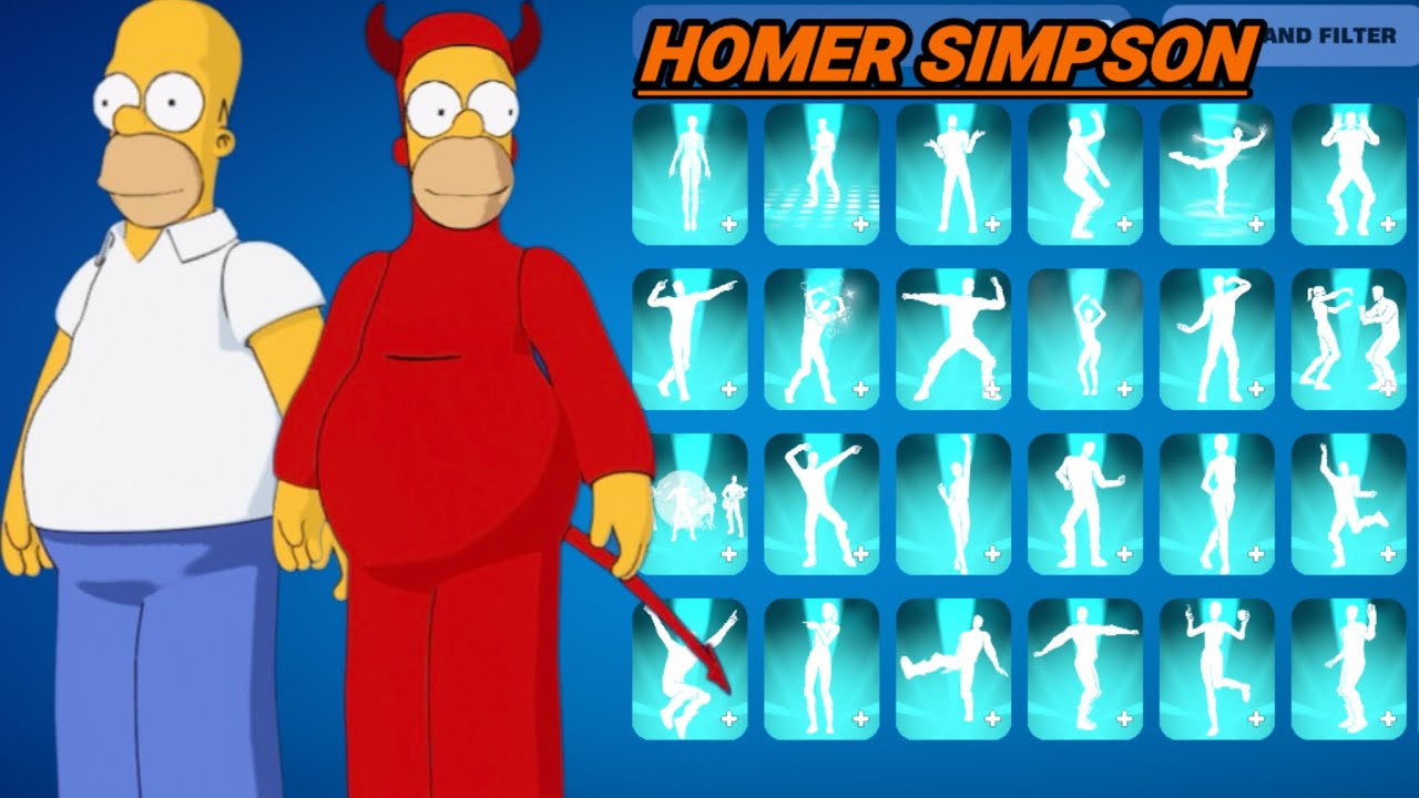 New HOMER SIMPSON Skin Showcase with Icon Series Emotes|Fortnite Simpson Season 
