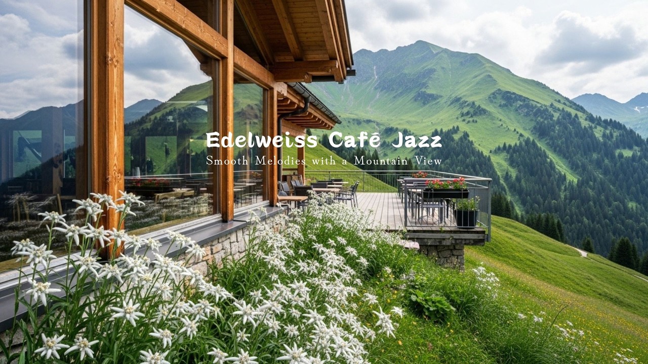 Edelweiss Café Jazz 🌼 | Relaxing Music with Lush Green Mountain Views