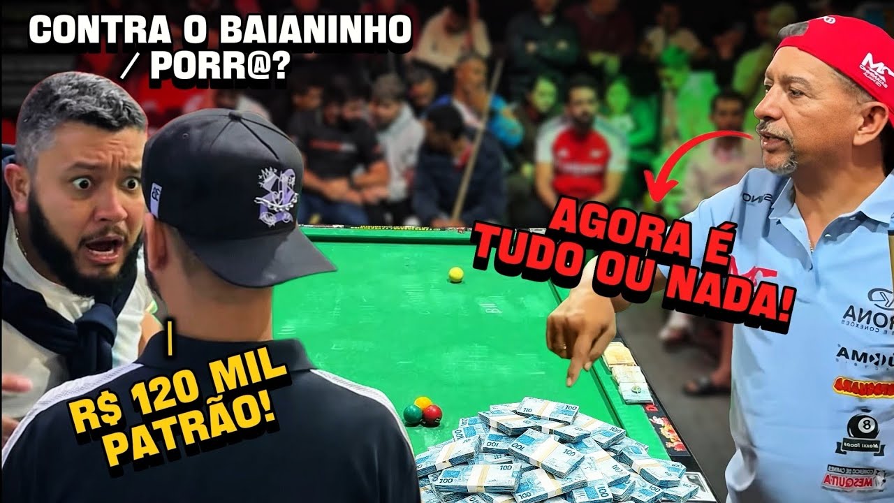 R$ 120 MIL 🔥😱 - O BAIANINHO DE MAUÁ FOI DESAFIADO PELO CLEITINHO - AGORA É TUDO OU NADA! #sinuca 