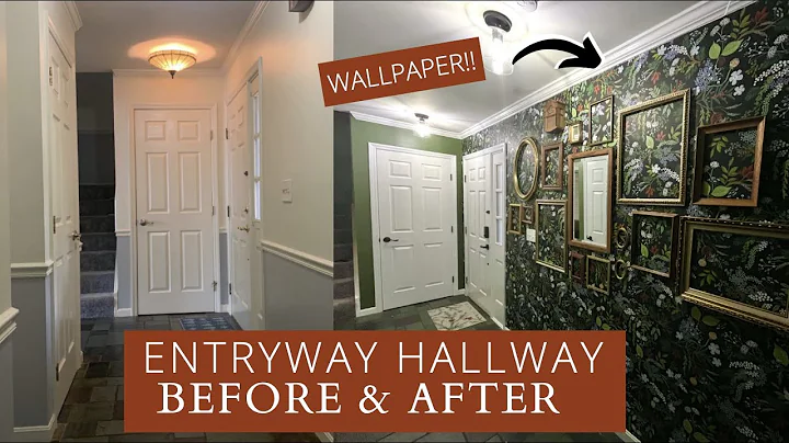 Entryway Hallway Remodel: Wallpaper, Vintage Frame...