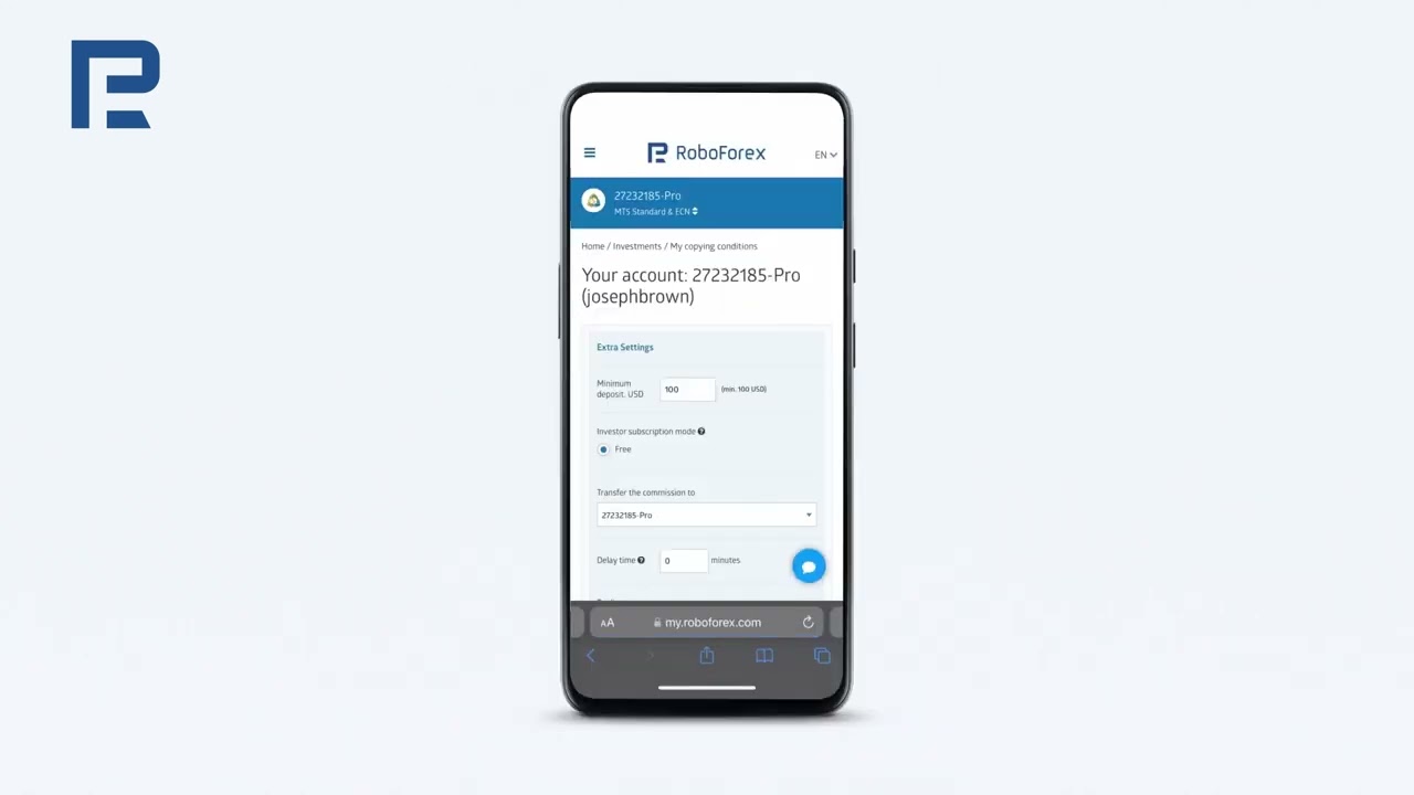 How to change subscription conditions for MetaTrader 5 via Mobile | RoboForex PH