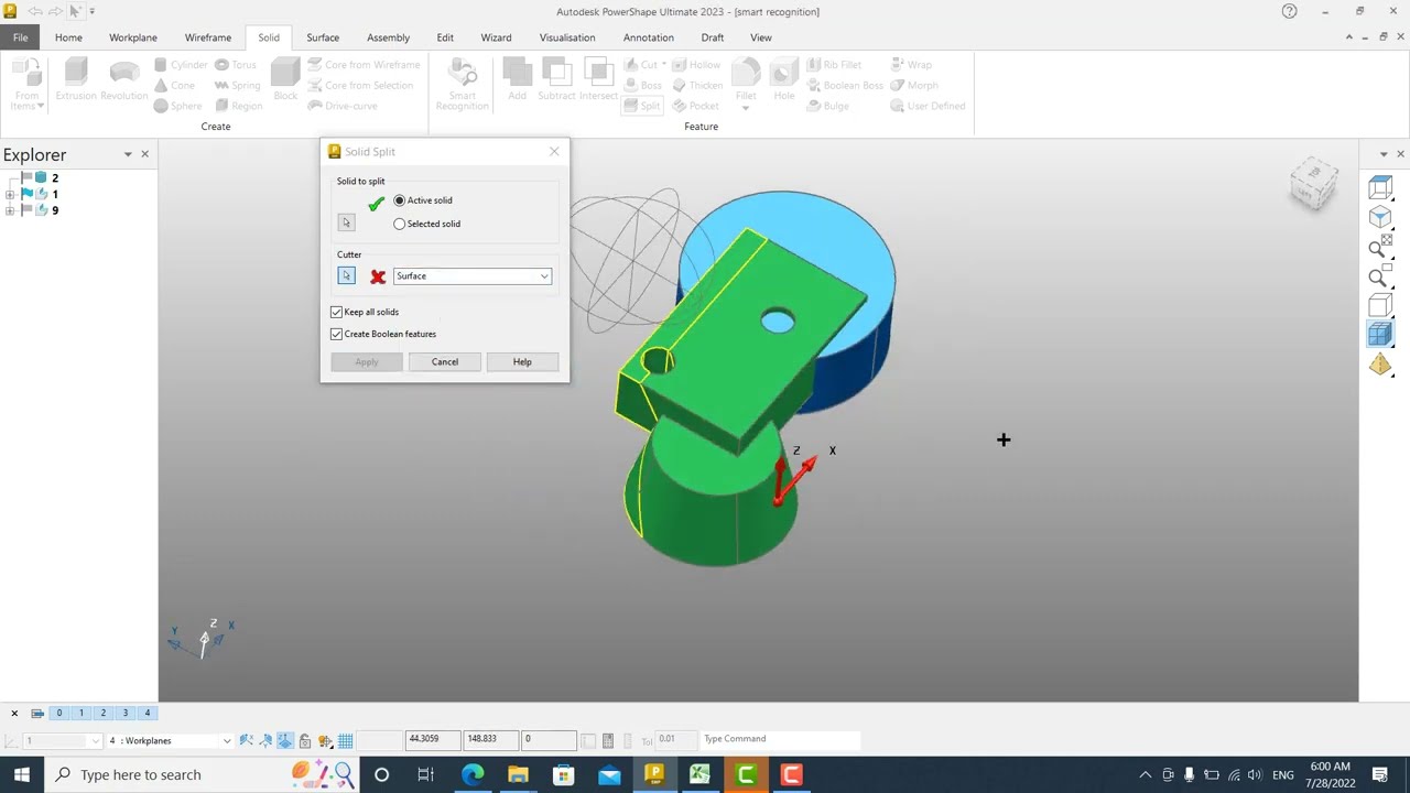PowerShape Tutorial - Split Feature Explained | Autodesk PowerShape Solid Features