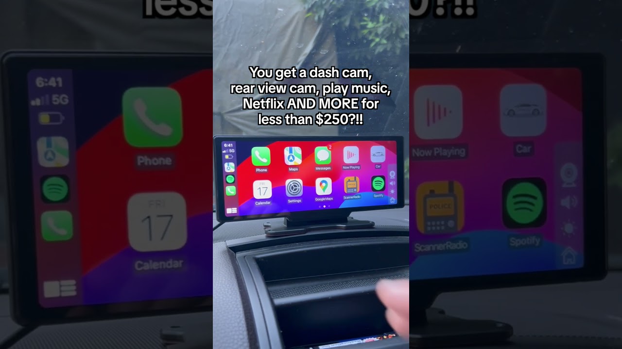 "😎You get a dash cam, rear view cam, play music, Netflix AND MORE for less than $250?!!😎"