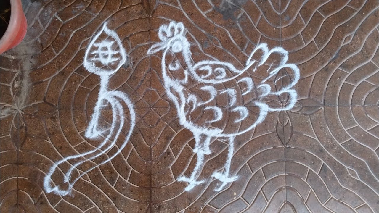Hen 🐔🐔 Rangoli / #tuesday / #kollam - YouTube