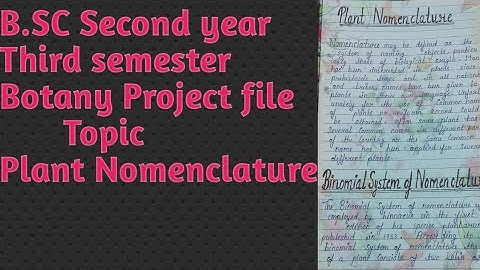 B.SC Second year, Third semester, Botany Project file, Topic Plant Nomenclature