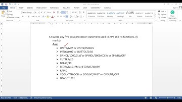AMT 11:POST PROCESSOR STATEMENT IN APT