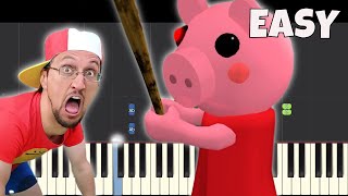 Psycho Pig EASY Piano Tutorial - FGTeeV Piggy Song