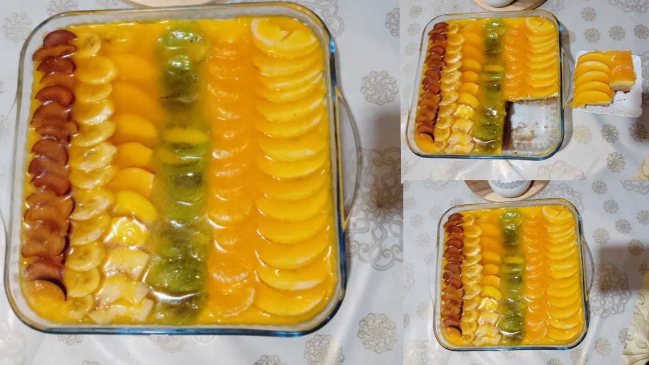 كيكة بارد بالفواكه منعش ولذيذ تستحق التجربة مذاقها رهيب