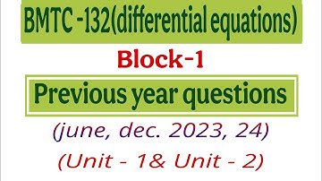 Previous year questions bmtc132 differential equations|@vmatics444
