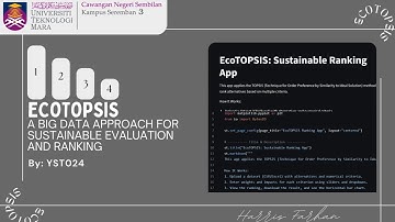 EcoTOPSIS: A Big Data Approach for Sustainable Evaluation and Ranking by YST024