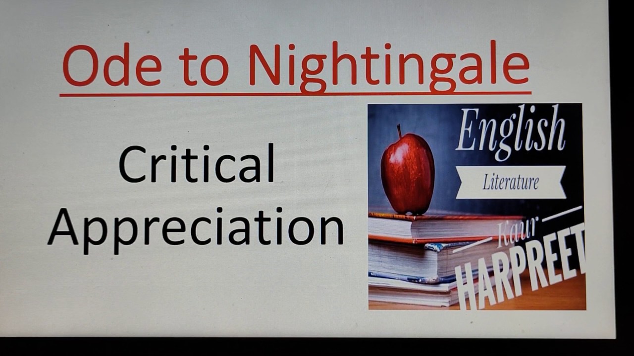 ode to the nightingale critical appreciation