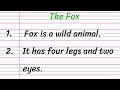 Fox essay in english 10 lines  short essay on fox
