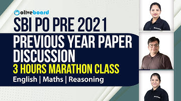 SBI PO Pre 2021 | Previous Year Question Paper Discussion | 3 Hours Marathon Class @OliveboardApp