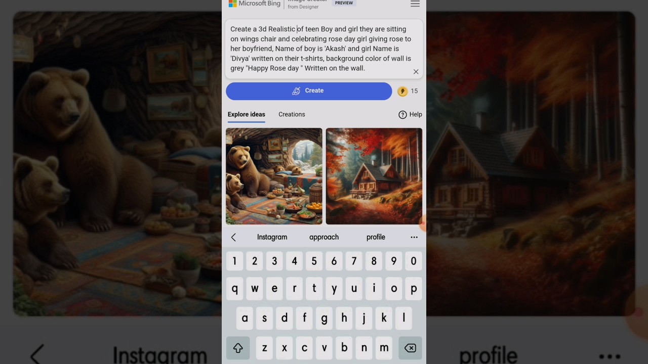 Happy rose Day 3D Image prompt  Comment  ....