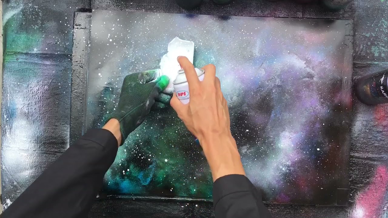 spray paint art Easy Nebula   asmr