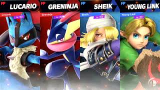 Super Smash Bros Ultimate Amiibo Fights Request #26067 Lucario & Greninja vs Sheik & Young Link