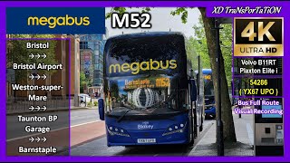 [Megabus] M52 ~ Bristol, Bond Street ➝ Barnstaple Bus Station (via Weston-super-Mare)【4K】