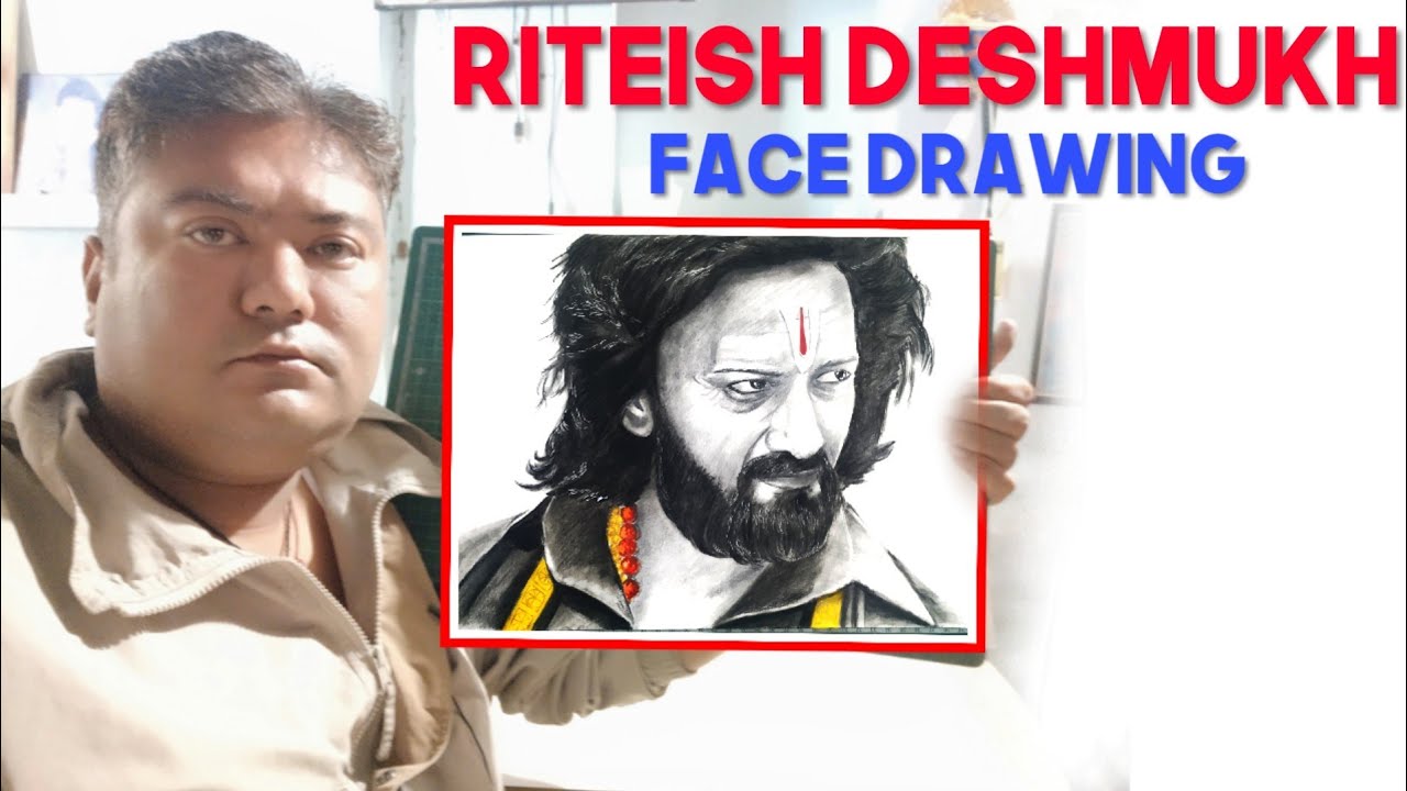 Drawing Ritesha How To Draw realistic Riteish Deshmukh Portraits by Modi Vignesh | Draw ...