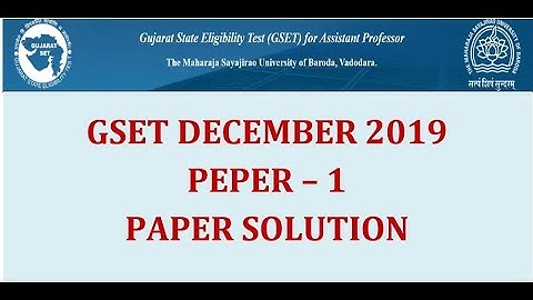 GSET DECEMBER 2019 PAPER -1 Paper Solution/Answer Key
