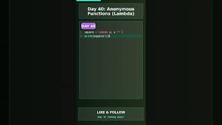 STOP CODING SLOW! 🤯 Python's Secret Lambda! 🐍 Day 40 #shorts #viral