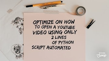 Optimize on How to Open Any Youtube Video using Only (2) Two Lines of Python Script and pywhatkit