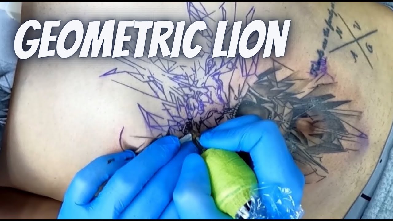 "Geometric Lion Tattoo: Bold Lines and Modern Design!" GO PRO 9