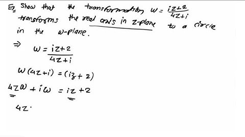 Complex Analysis || how to transform |z| =1 into w plane using bilinear transformation