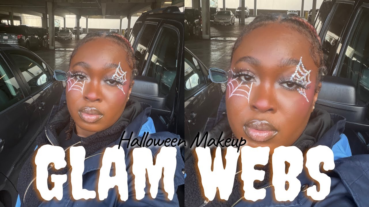 🕸HAPPY HALLOWEEK🕸| glam rhinestone spiderweb halloween look