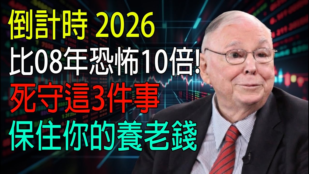 2026資產大縮水定局！查理芒格百歲警告：比2008年恐怖10倍！中老年人保住「養老錢」的3條鐵律，現在看還來得及！