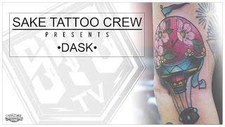 Neotraditional hot air balloon tattoo by Dask • Sake Tattoo Crew ᴴᴰ