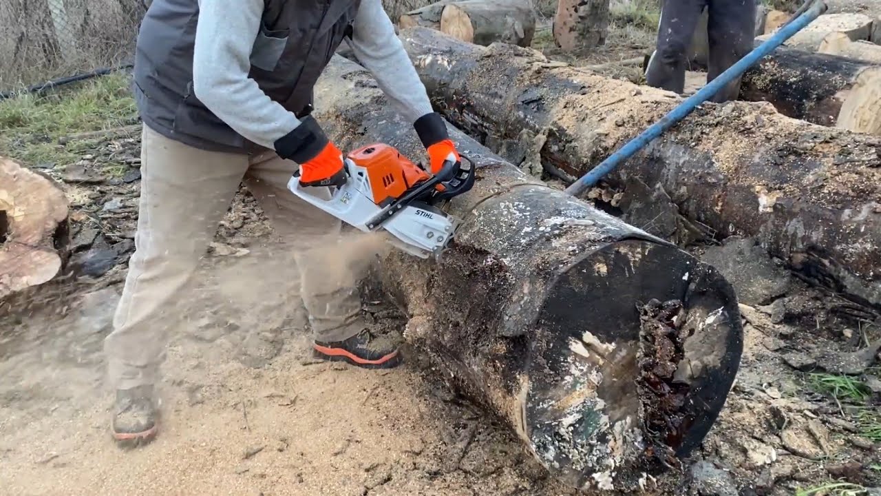 Stihl 500i chainsaw with 28 Cannon Duralite Superbar - YouTube