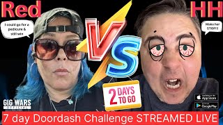 Day 5: Doordash War | Team Red vs Team Hybrid Hustler | $500 DayCan She Do It?! | FT@HybridHustler
