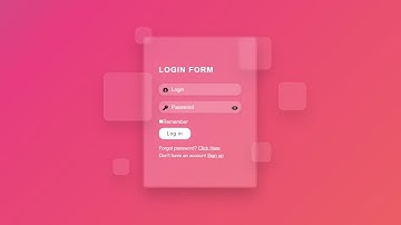 Glassmorphism Login form Using HTML CSS & JavaScript | Animated Login Form