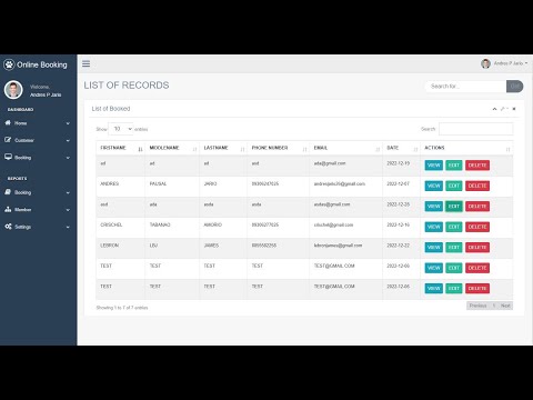 Part 2 | Online Booking System using PHP MySql |  Booking Calendar