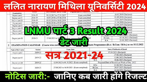 Lnmu Part 3 Result 2024 Date जारी | Lnmu Part 3 Result 2021-24 | Lnmu Part 3 Ka Result Kab Aayega