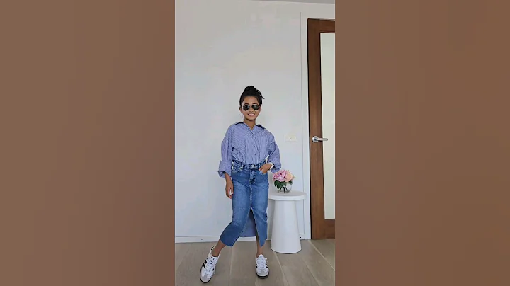 •styled 3 ways• Denim Maxi Skirt #styling #denimskirt