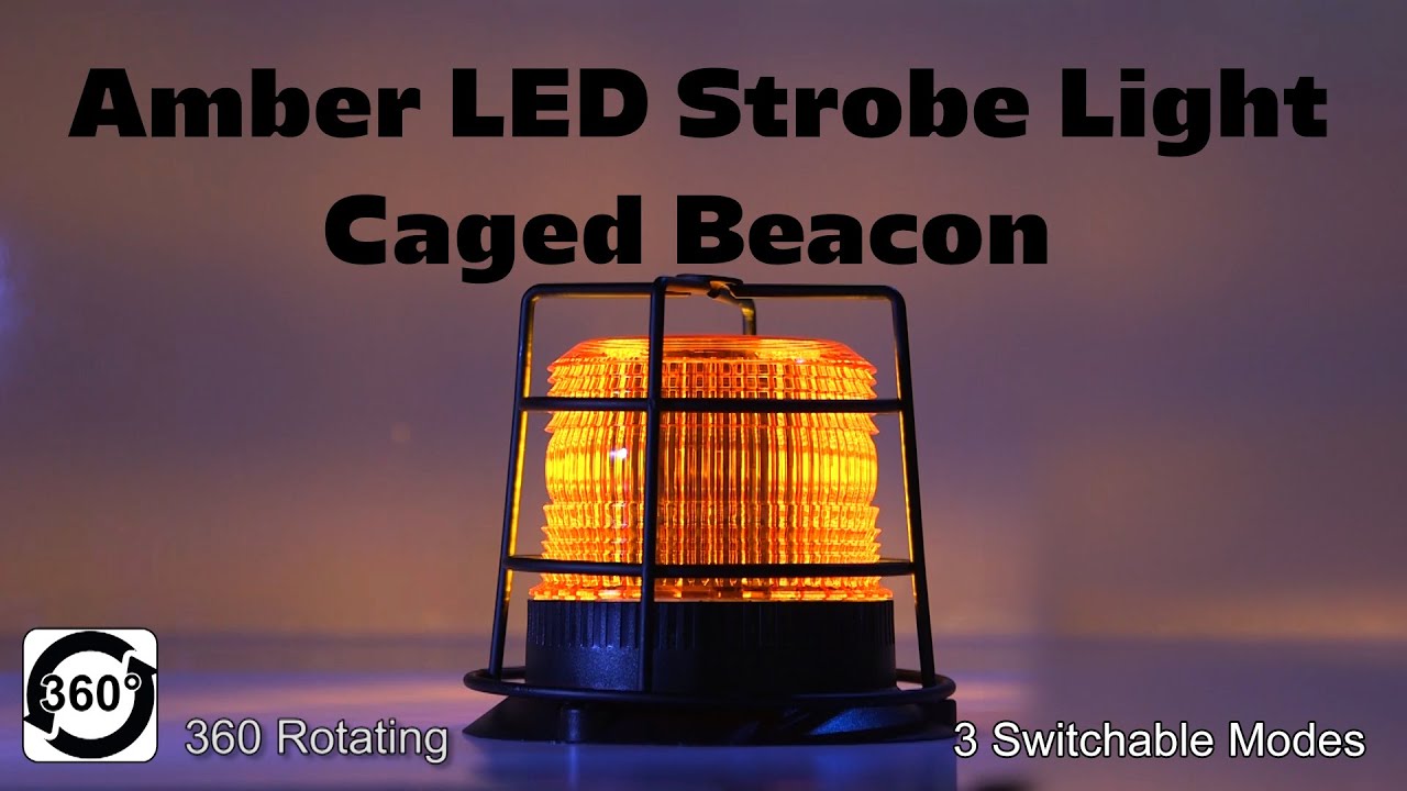 4-3/4 Amber LED Strobe Light Caged Beacon