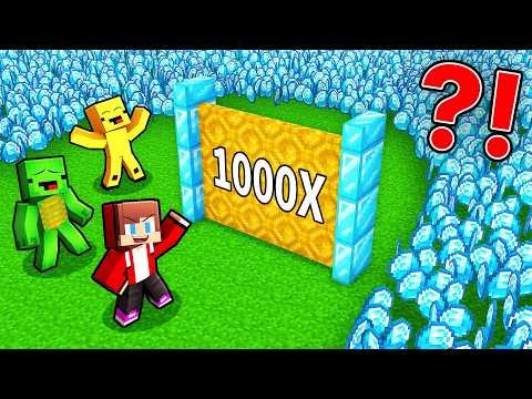 JJ and Mikey Built DIAMOND MULTIPLICATOR in Minecraft...