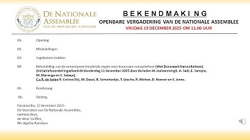 19 DECEMBER 2025  - OPENBARE VERGADERING VAN DE NATIONALE ASSEMBLEE