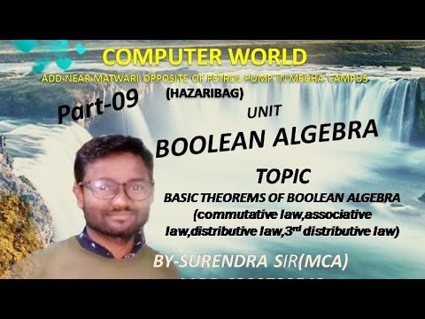 Part-09 basic theorems of Boolean Algebra (5,6,7,8)by Surendra sir ...