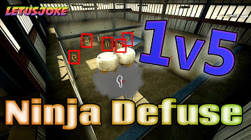 1v5 PISTOL ROUND INSTANT NINJA! - CS:GO Ninja Defuse (Nuke, A Spot)